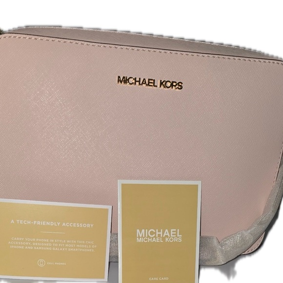 Michael Michael Kors Powder Blush Leather Crossbody Jet Set Bag Lg, NWT - Picture 10 of 11